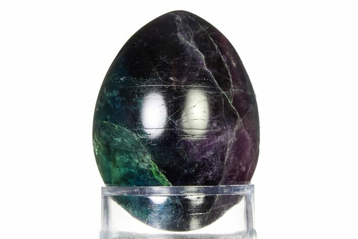 Colorful Polished Fluorite Egg - Fluorescent! #322482